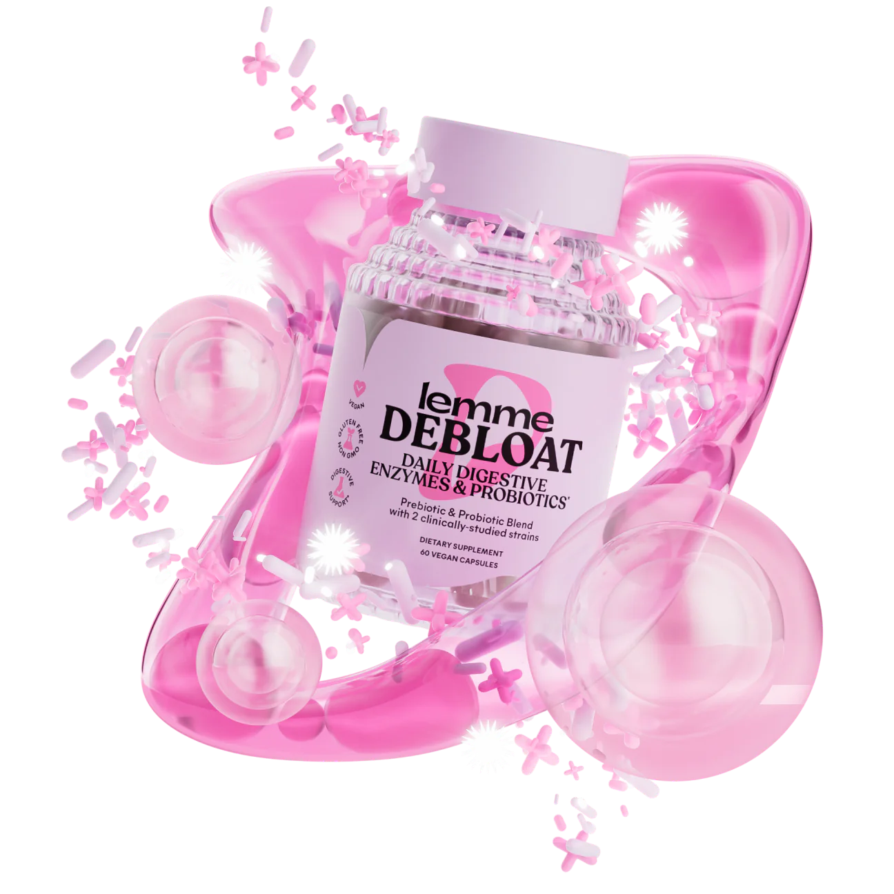 LEMME DEBLOAT Capsules- Digestive Probiotic & Multi-Enzyme Capsules