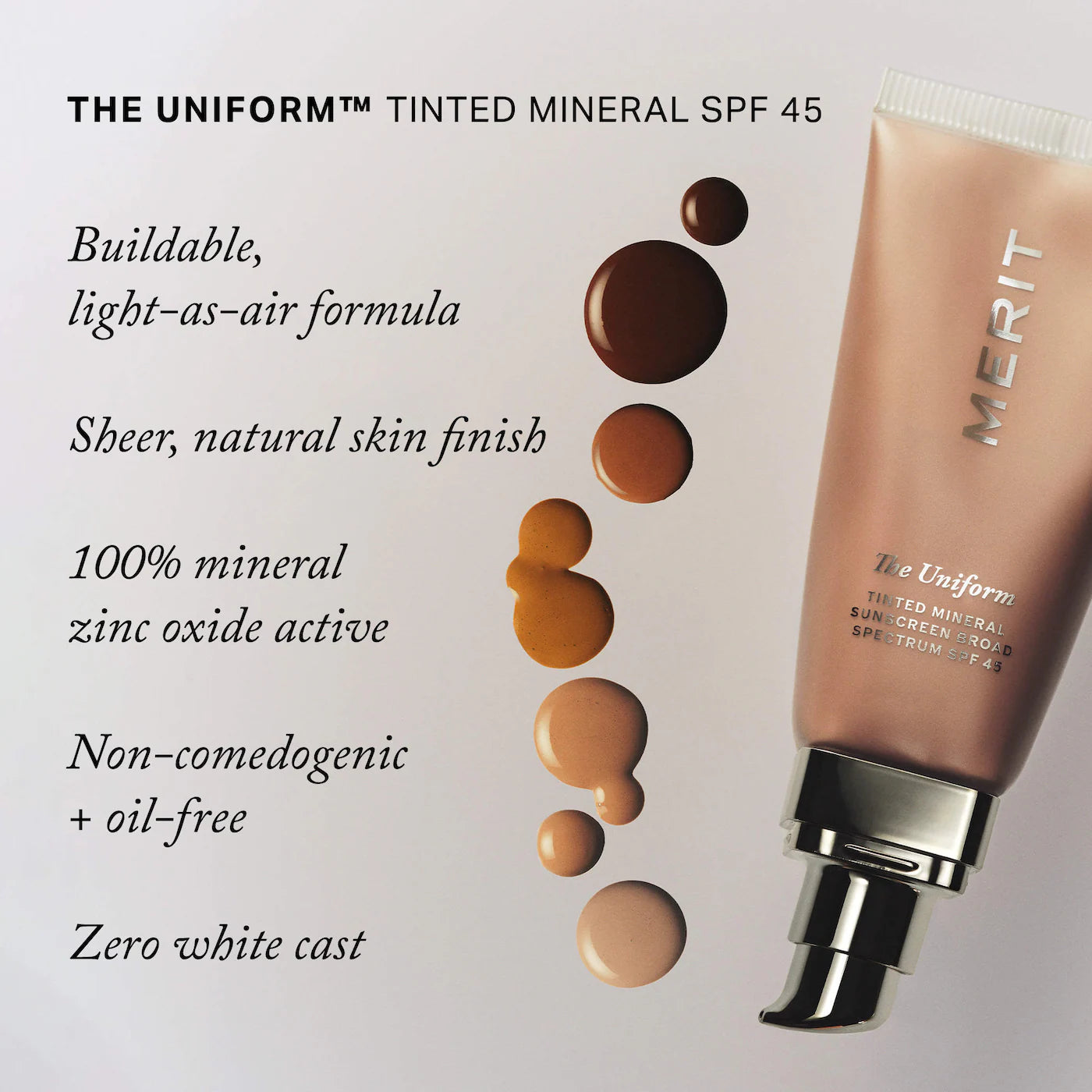Merit The Uniform Tinted Mineral Sunscreen SPF 45